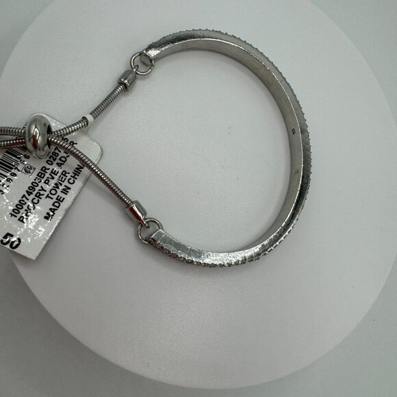 Alfani Pave Curved Bar Slider Bracelet in Silver-tone MSRP $35 NWT - Picture 4 of 5
